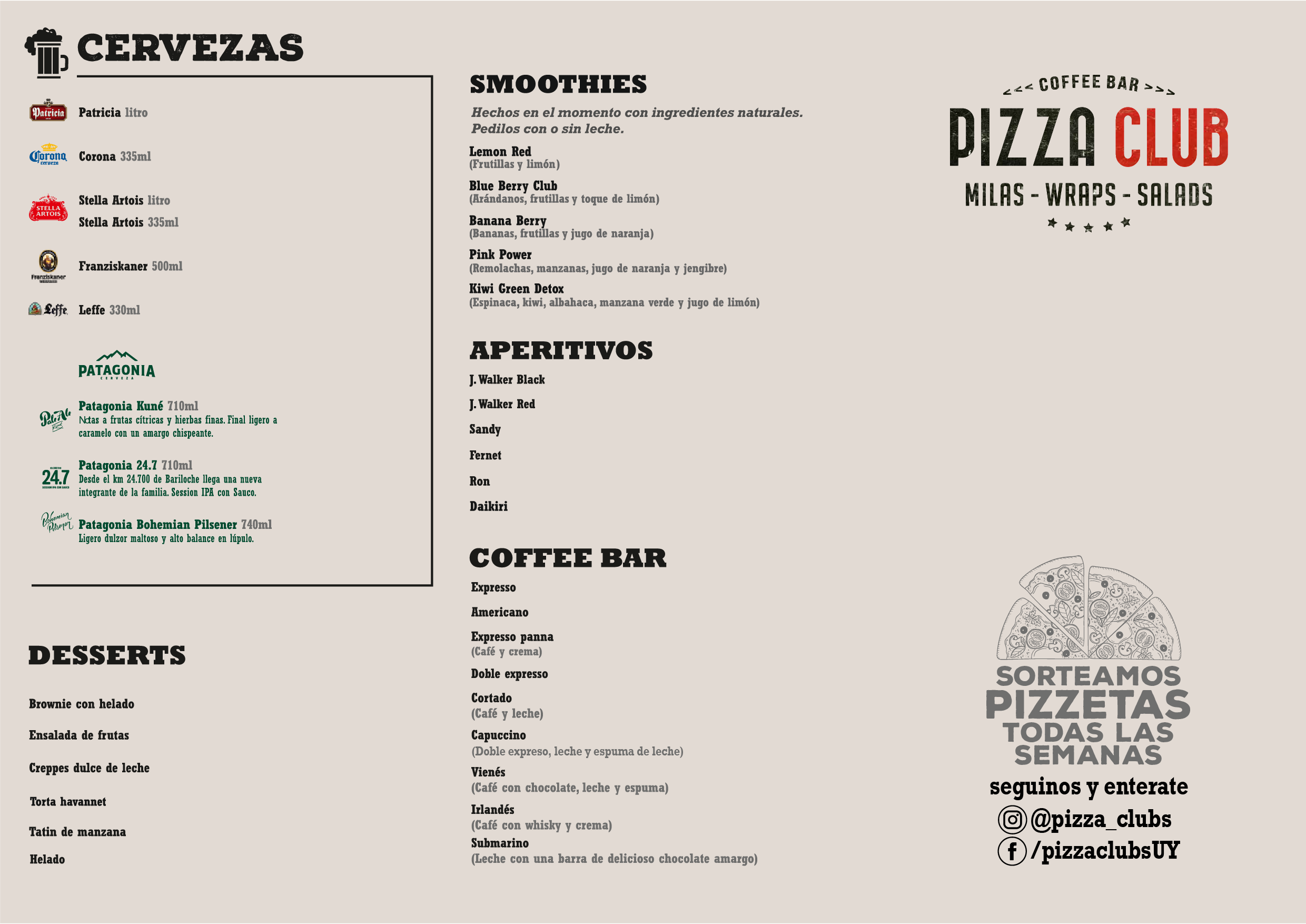 Menu | Pizza Clubs